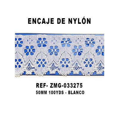 Encaje de Nylón 50MM - 100YDS BLANCO