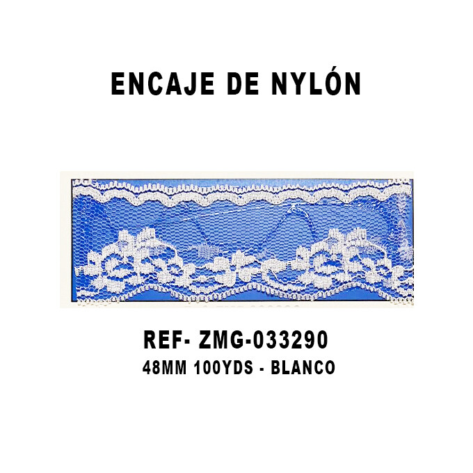 Encaje de Nylón 40MM - 100YDS BLANCO