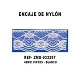 Encaje de Nylón 48MM - 100YDS BLANCO