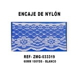 Encaje de Nylón 60MM - 100YDS BLANCO