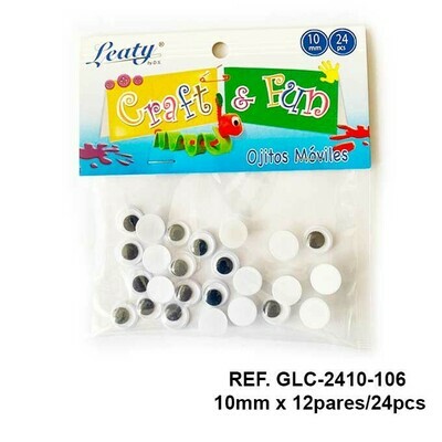 Ojos Móviles / 10MM-Negro - 24pcs
