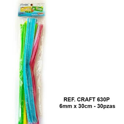 Limpiapipas / Colores Pasteles Surtidos 6mm x 30cm - 30pcs