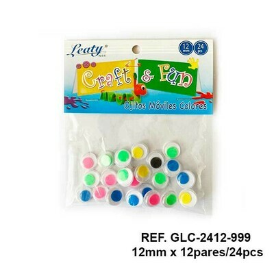 Ojos Móviles / Colores Surtidos 12MM - 24pcs