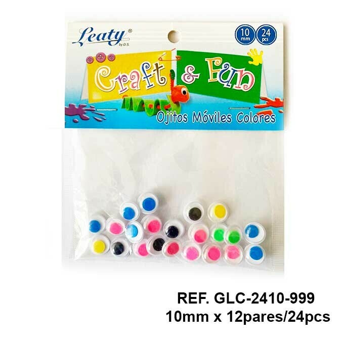 Ojos Móviles / Colores Surtidos 10MM - 24pcs