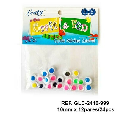 Ojos Móviles / Colores Surtidos 10MM - 24pcs