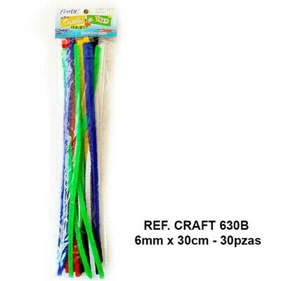 Limpiapipas / Colores Básico Surtidos 6mm x 30cm - 30pcs