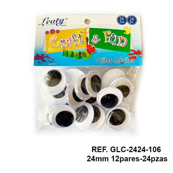 Ojos Móviles / Negro 24MM - 24pcs