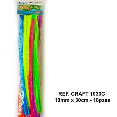 Limpiapipas / Colores Cítrico Surtidos 10mm x 30cm - 18pcs