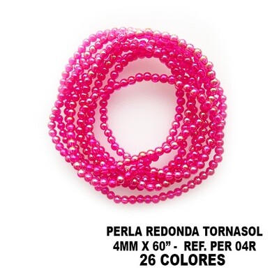 Perla Redonda 4MM x 60 Tornasol