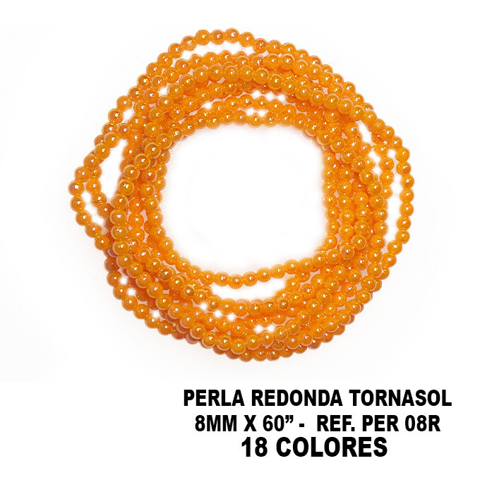 Perla Redonda 8MM x 60 Tornasol