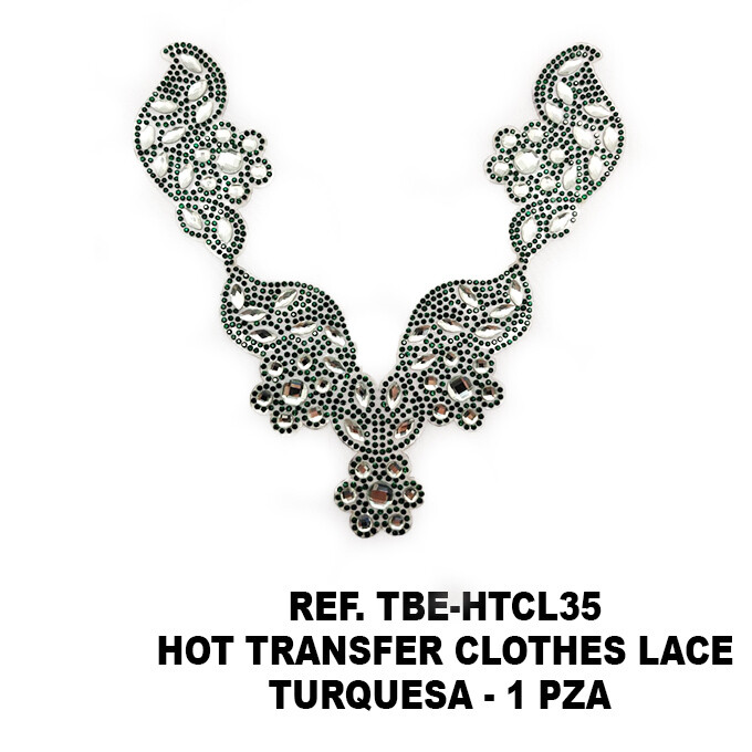 Hot Transfer Clothes Lace HTCL35 X 1 PIEZA, COLORES: TURQUESA