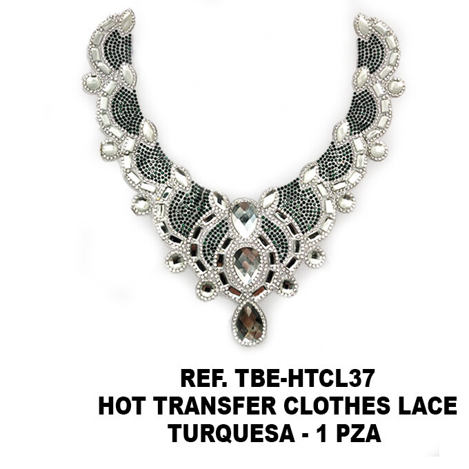 Hot Transfer Clothes Lace HTCL37 X 1 PIEZA, COLORES: TURQUESA