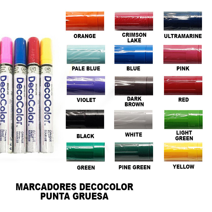 Marcadores DecoColor Punta Gruesa, COLORES: ORANGE