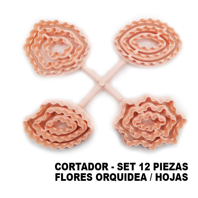 Cortadores Flor de Orquídea / hojas - 12 piezas