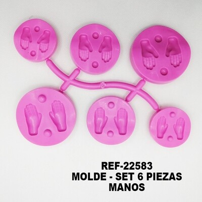 Molde Manos dos tapas - 6 piezas
