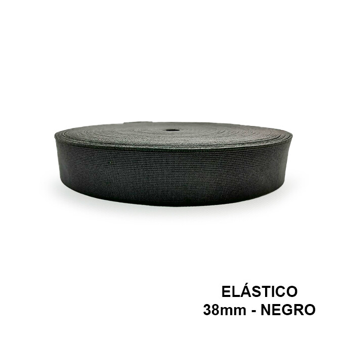 Elástico 38mm - 36yds, COLOR: NEGRO, .: METRO