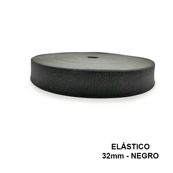 Elástico 32mm - 36yds, COLOR: NEGRO, .: METRO