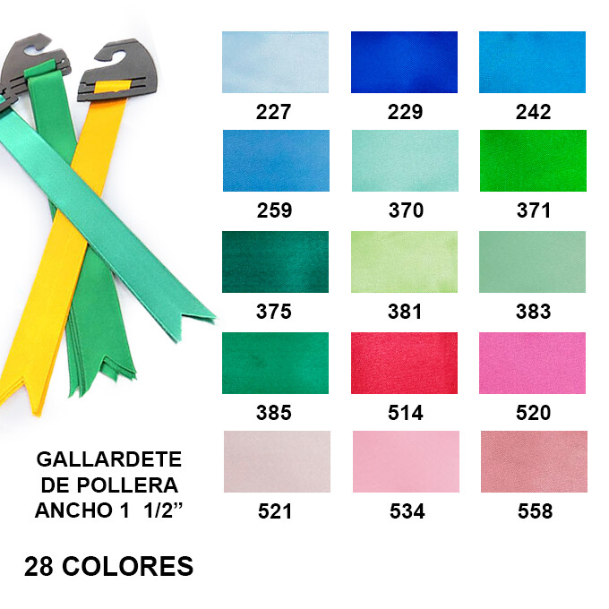 Gallardete de Pollera 1 1/2&quot; ancho