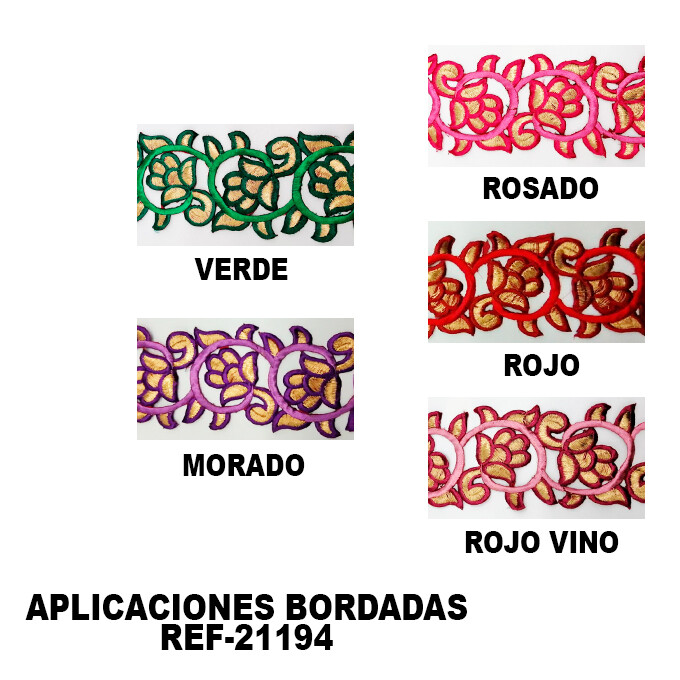 Aplicaciones Bordadas, COLORES: VERDE