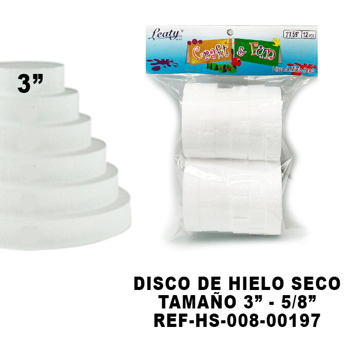 Disco de Hielo Seco - 5/8&quot;, TAMAÑO: 3&quot;