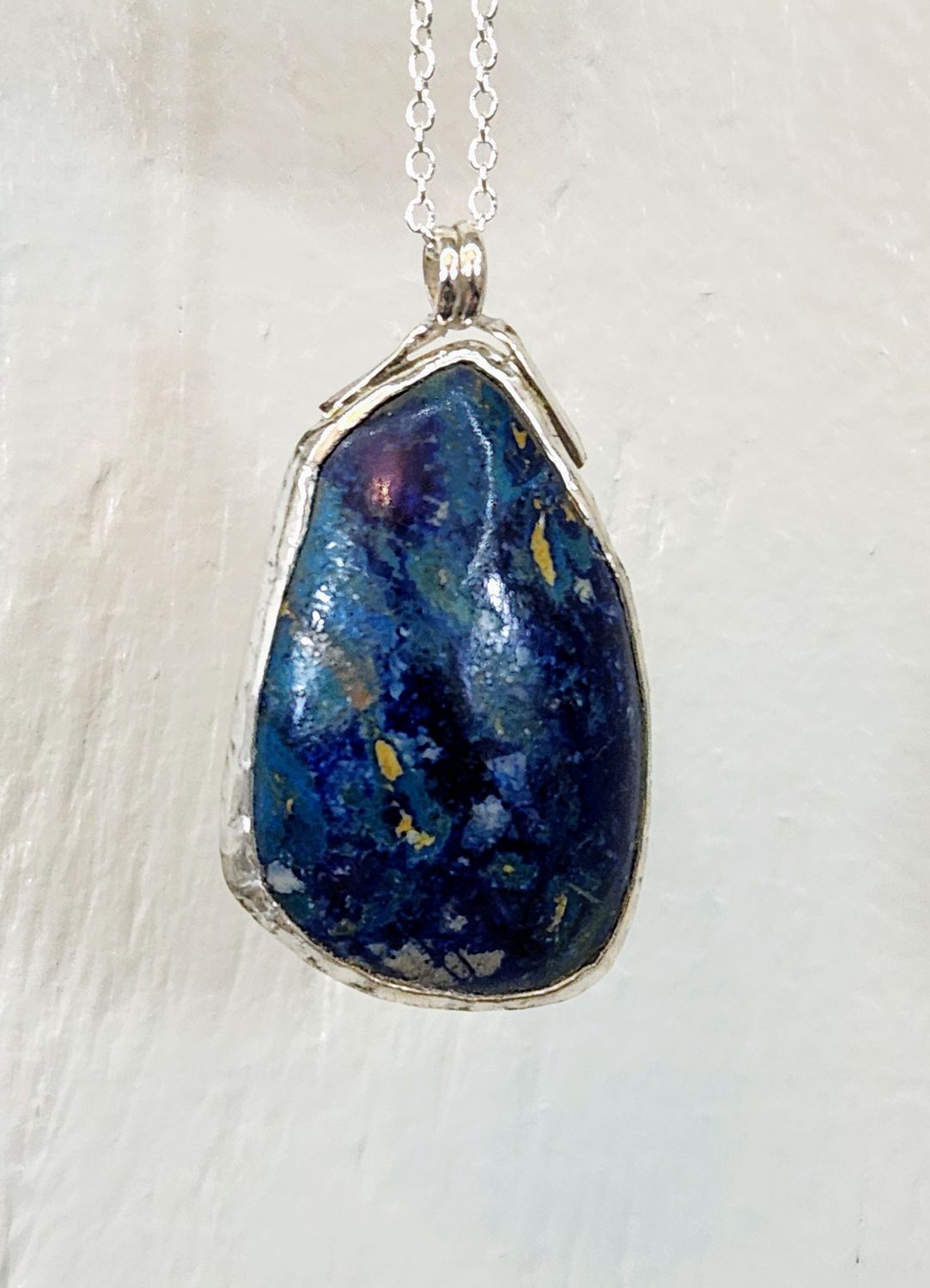Azurite and Sterling Silver Pendant