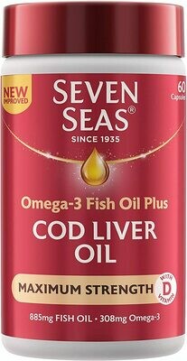 Cod Liver Oil Maximum Strength by Seven Seas (60 capsules)
