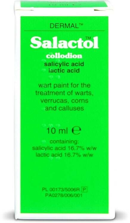 Salactol- collodion, salicylic acid, lactic acid
