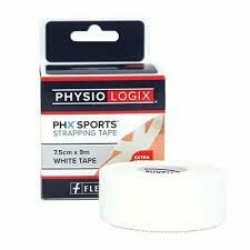 PHYSIO LOGIX- PHXSPORTS STRAPPING TAPE 
7.5CM X 9M WHITE TAPE