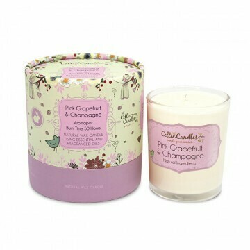 Celtic Candle- Pink Champagne and Grapefruit.