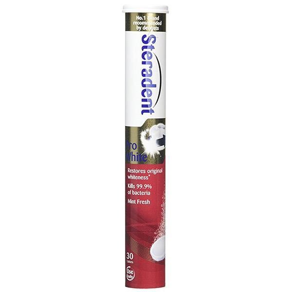 Steradent Pro White Denture Cleaner Mint Fresh -30 Tablets