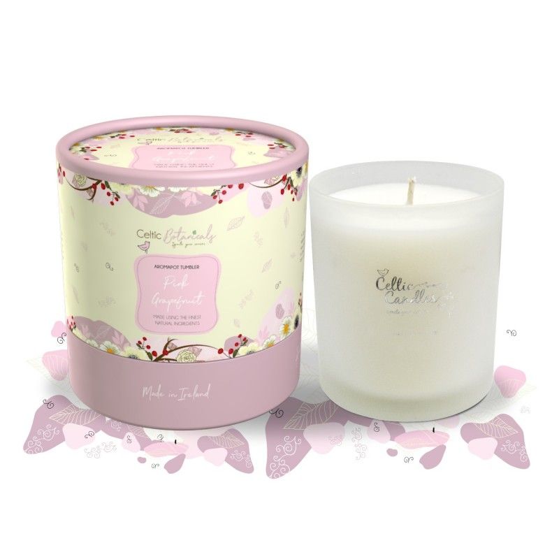 Celtic Candle- Pink Champagne and Grapefruit.