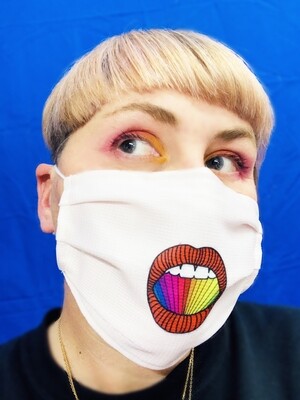Masque Bouche Bée Rose pâle - Rainbow