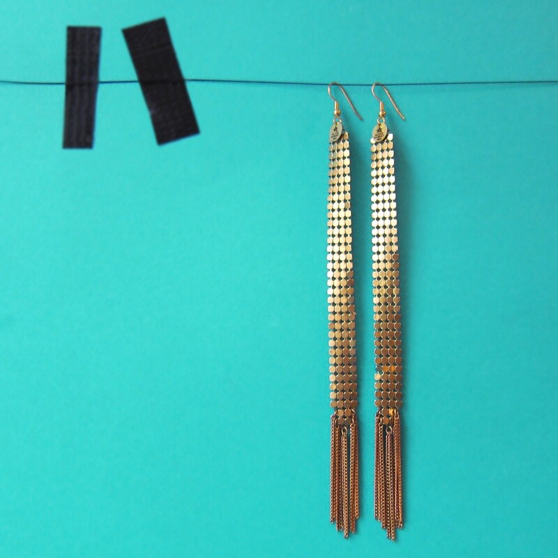 Boucles d&#39;oreille Longues Franges