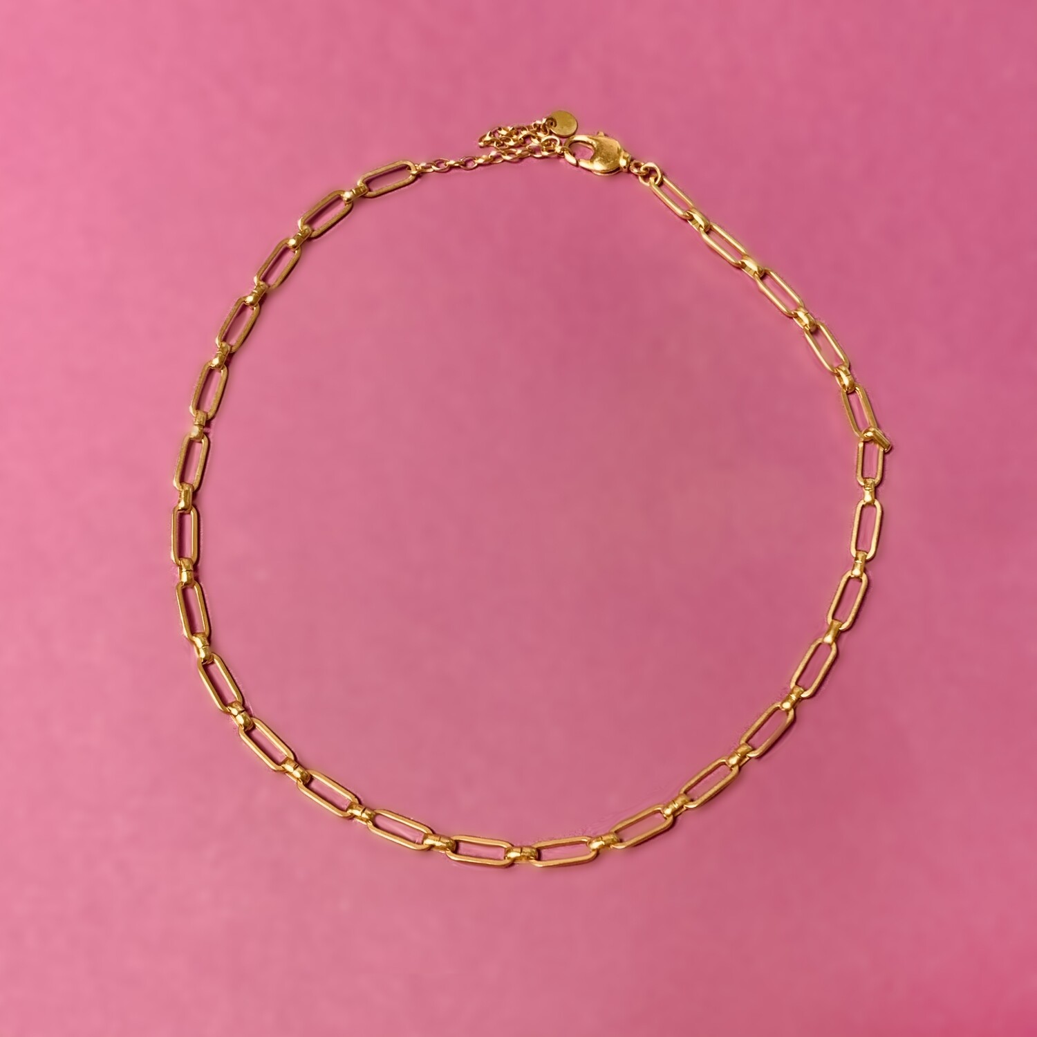 Collier Chocker (ras-du-cou) maillon rectangulaire - Petits anneaux