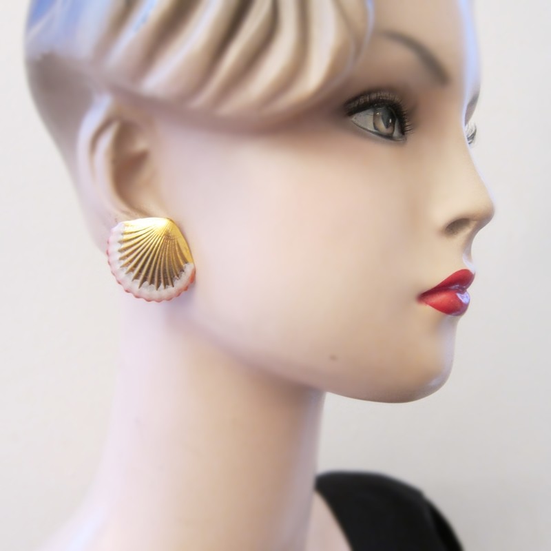Boucles d&#39;oreille Coquillage - clou