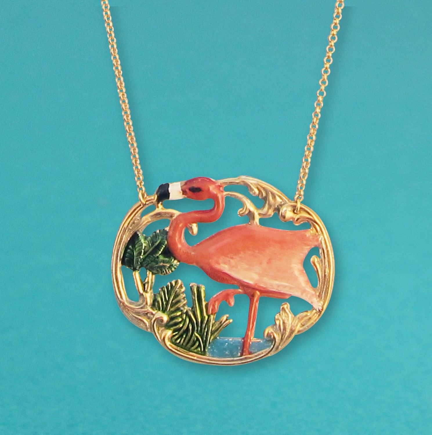 Collier Tiki Flamingo - Grand modèle