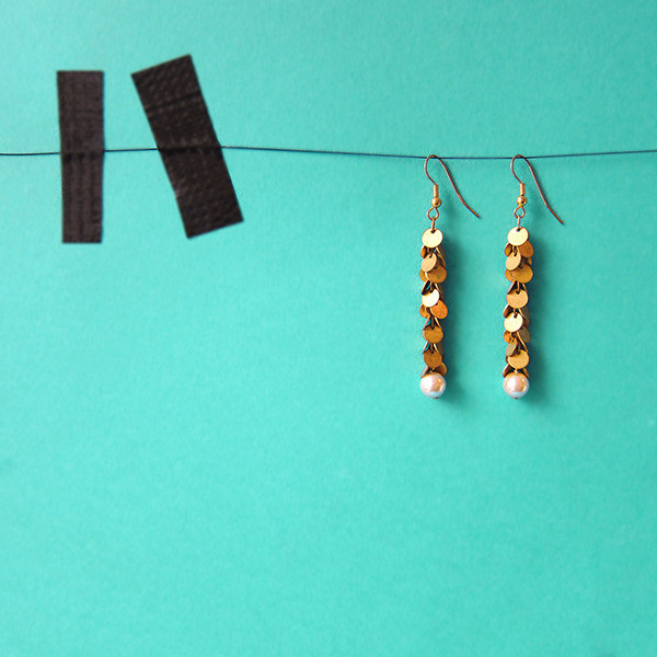 Boucles d&#39;oreille Paillettes courtes