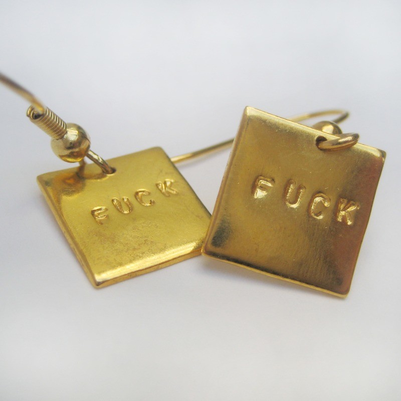 Boucles d&#39;oreille Fuck - Or
