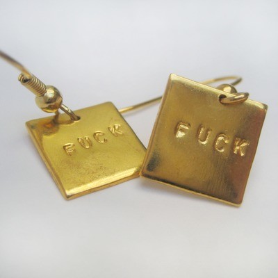 Boucles d'oreille Fuck - Or