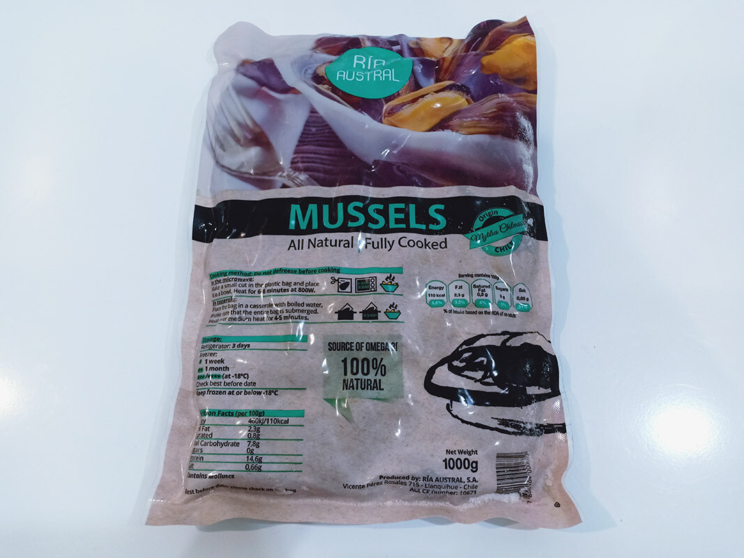 Whole Chilean Mussels 1kg