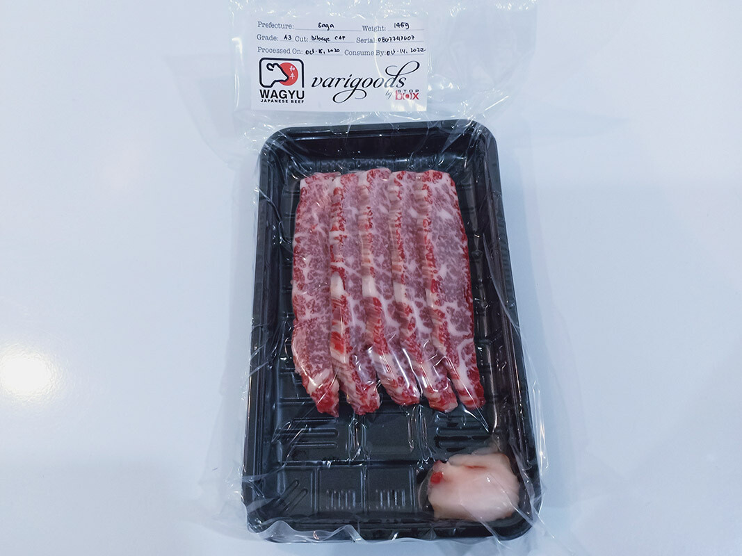 Saga A3 Ribeye Cap Mini Steak &amp; Yakiniku Cut, Weight: 145gms