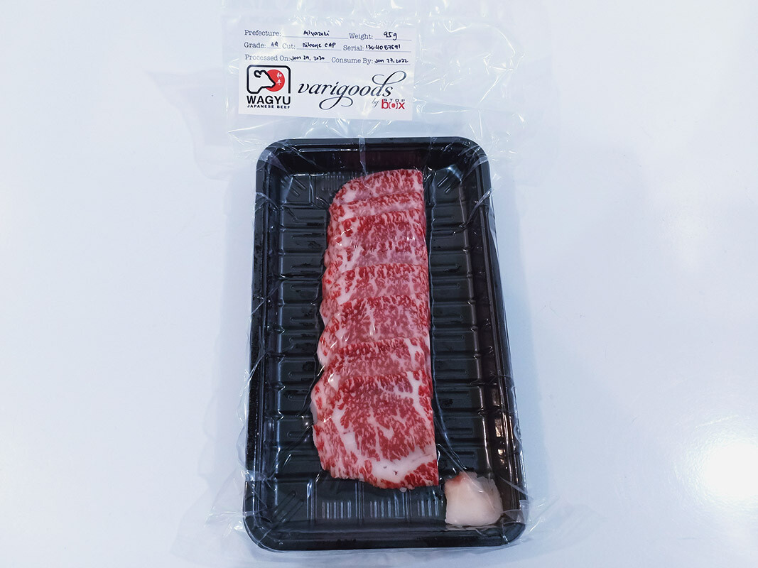 Miyazaki A4 Ribeye Cap Mini Steak &amp; Yakiniku Cut, Weight: 95gms