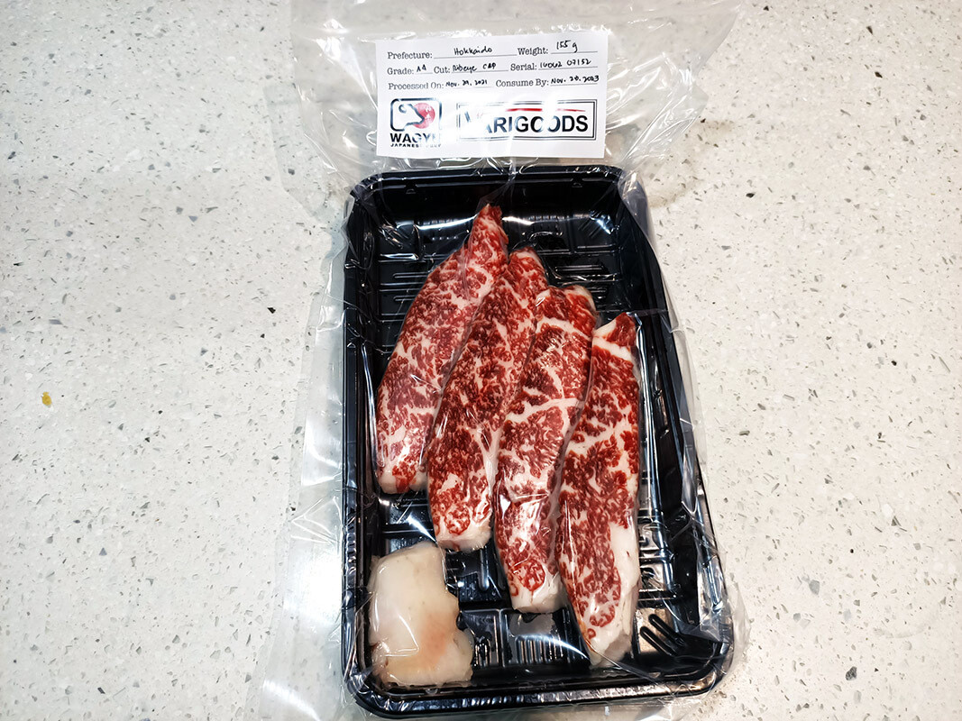 Hokkaido A4 Ribeye Cap Mini Steak &amp; Yakiniku Cut, Weight: 155gms