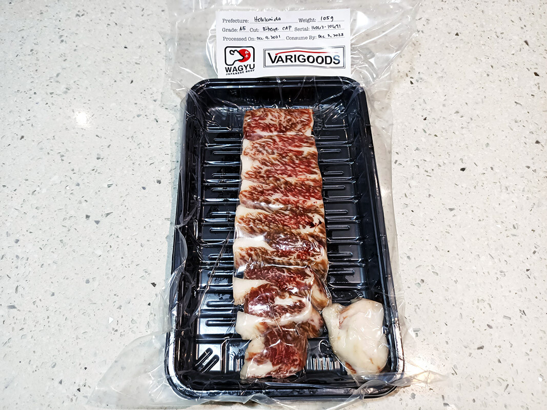 Hokkaido A5 Ribeye Cap Mini Steak &amp; Yakiniku Cut, Weight: 105gms