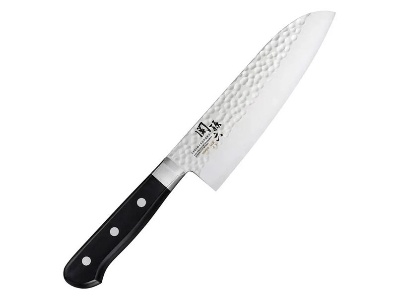 Kai Seki Magoroku Imayou Santoku Knife Hammer Finish Molybdenum Vanadium Stainless Steel