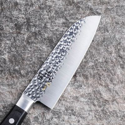Kai Seki Magoroku Imayou Santoku Knife Hammer Finish Molybdenum Vanadium Stainless Steel