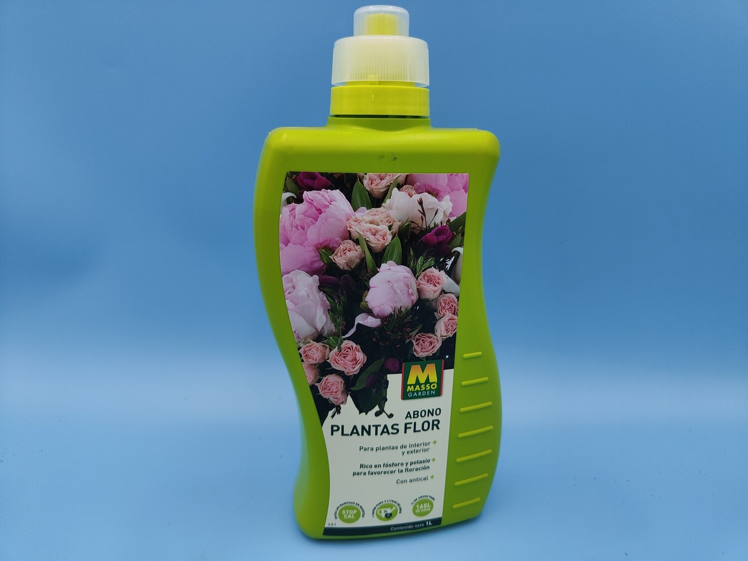 "AmaPlant Abono Plantas Flor" liquido para plantas de interior y exterior, rico en fósforo y potasio para favorecer la floracion, con antical 1 litro