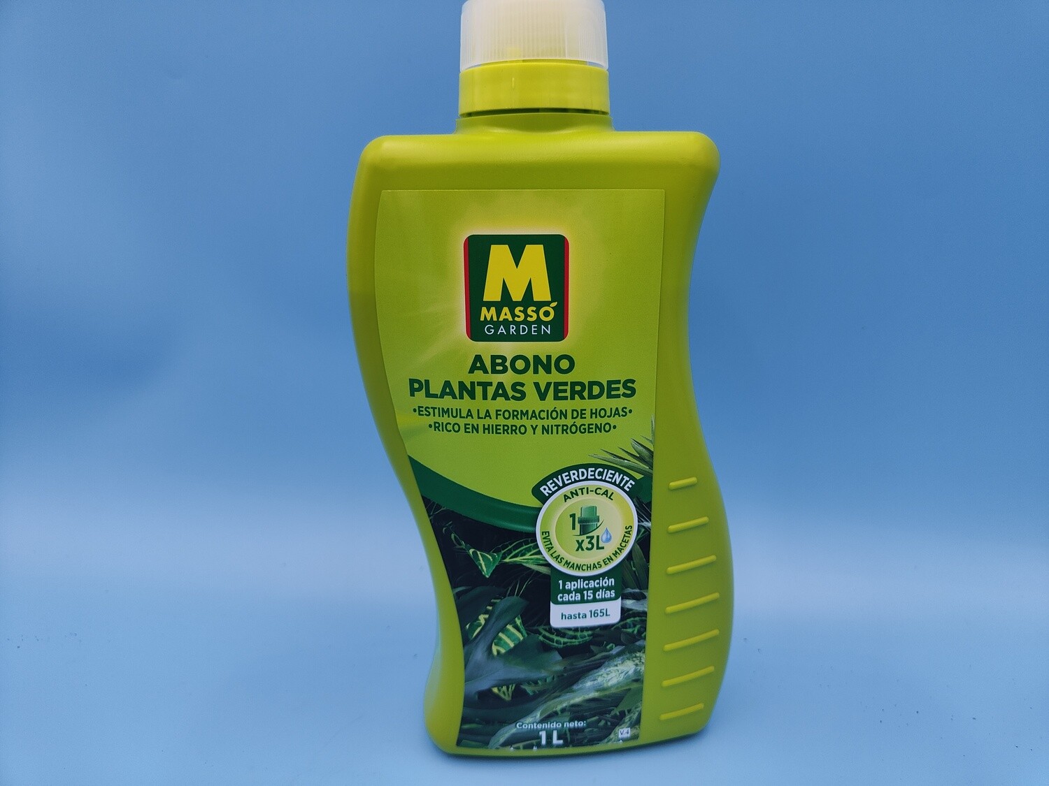 "AmaPlant Abono Plantas Verdes" liquido para estimular la formacion de hojas, rico en hierro y nitrógeno, con efecto antical 1 litro