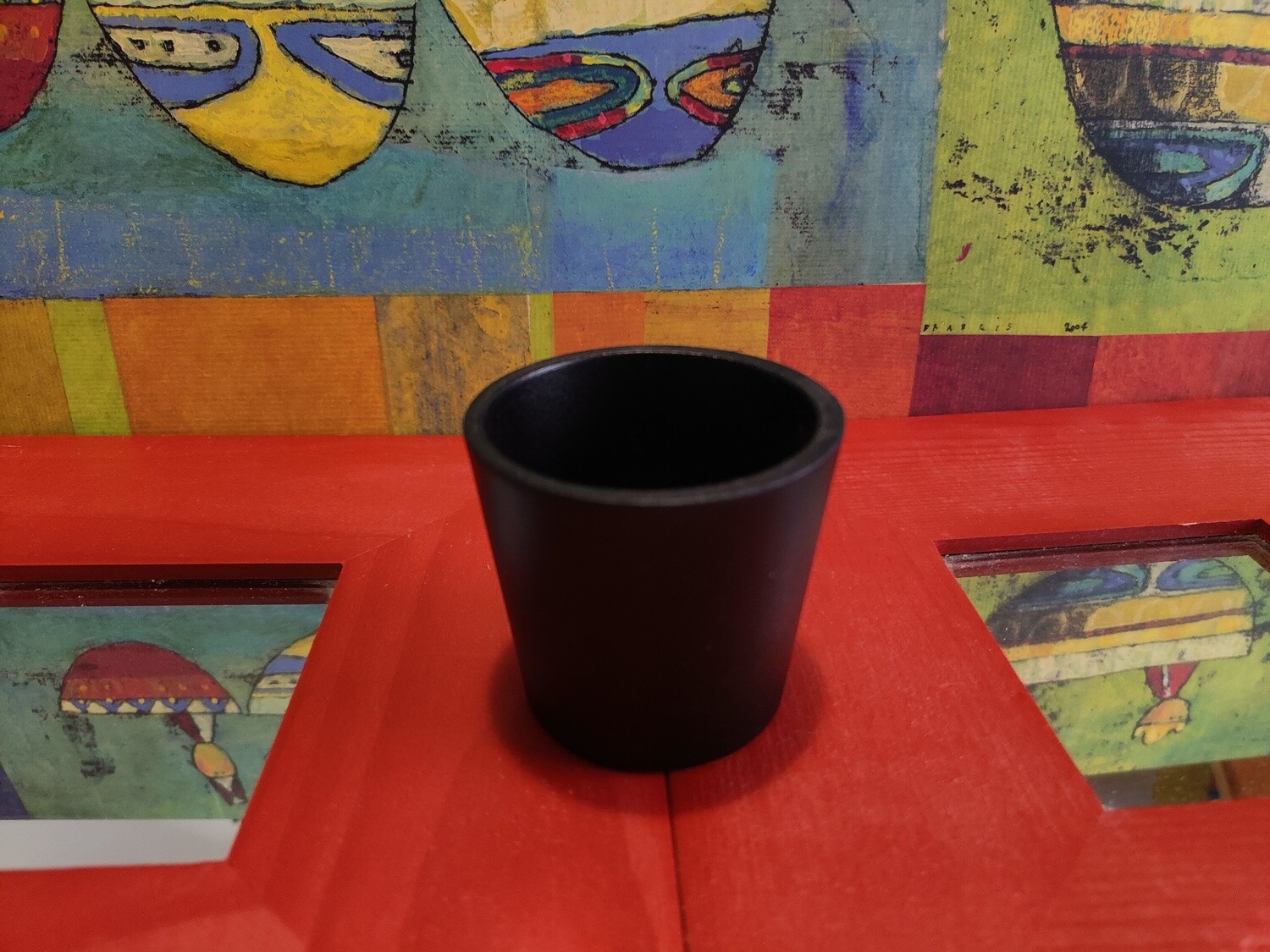 Maceta mini decorativa terracota negra mate 6x6,5 cm