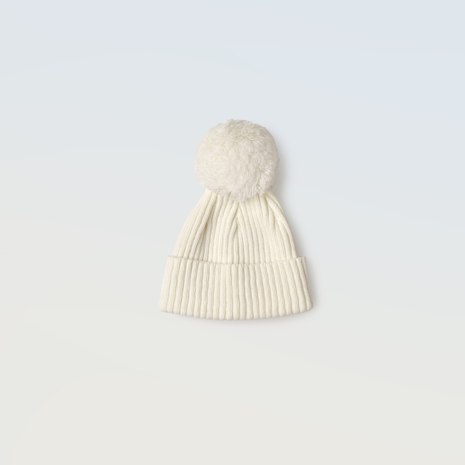 Шапка з помпоном Newborn, Колір: Айворі, Розмір: 36-38